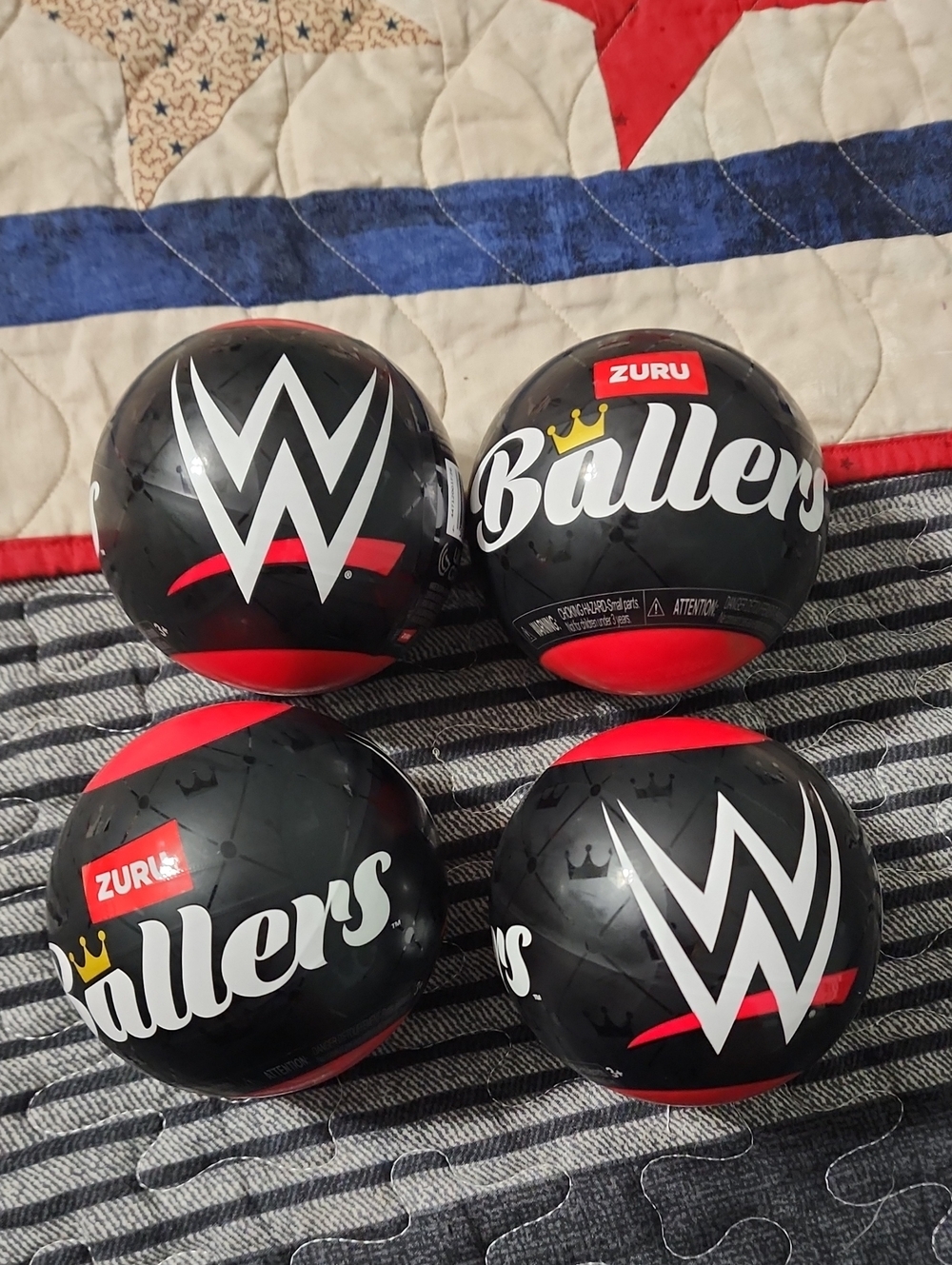 WWE Ballers Black and Red Surprise Collectible Balls - Set of 4